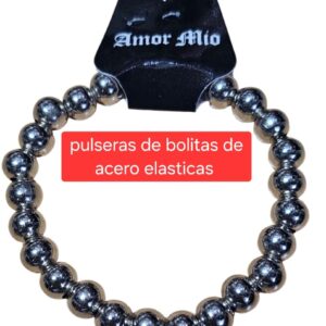 cod amsa2025-21  pulseras con bolitas de acero x uni.