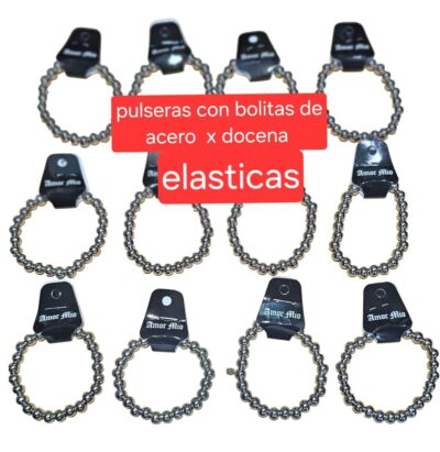 pulseras con bolitas de acero x doc.