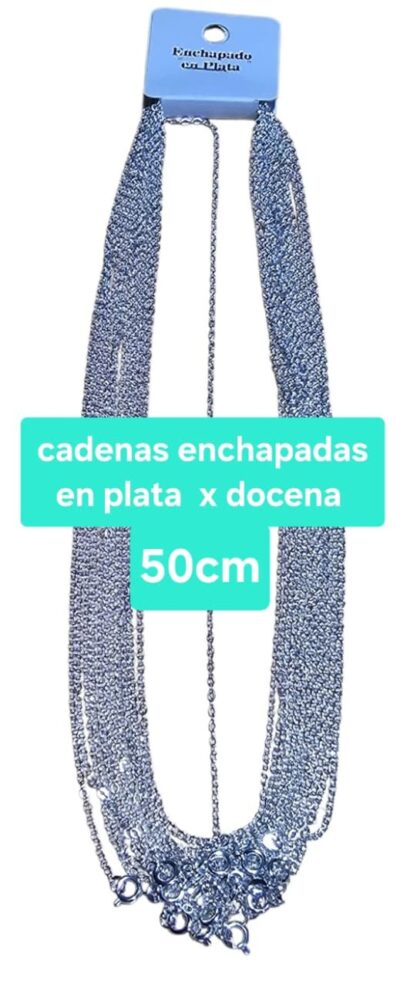 CADENAS ENCHAPADAS en plata 50 cm xdocena