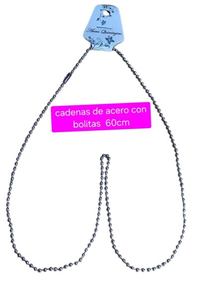 cadenas con bolitas de acero quirúrgico 60cm