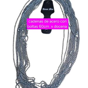 cod amsa 101-11 cadenas con bolitas de acero quirúrgico 60cm x docena