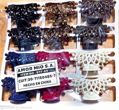broches grandes colores paquete x 12