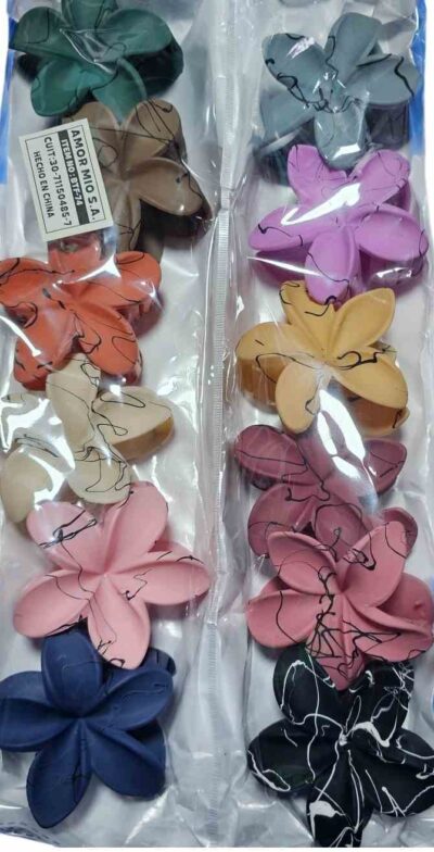 broches hawaiianas grandes flores paquete x 12