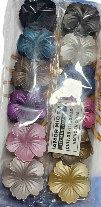 broches flor paquete x 12