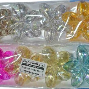 cod amasa 2026-69 broches hawaiianas grandes colores paquete x 12