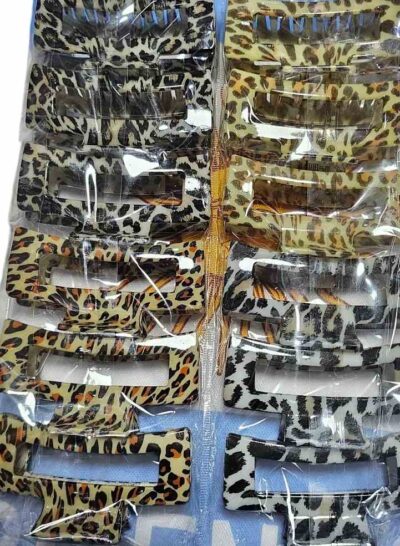 broches leopardo paquete x 12