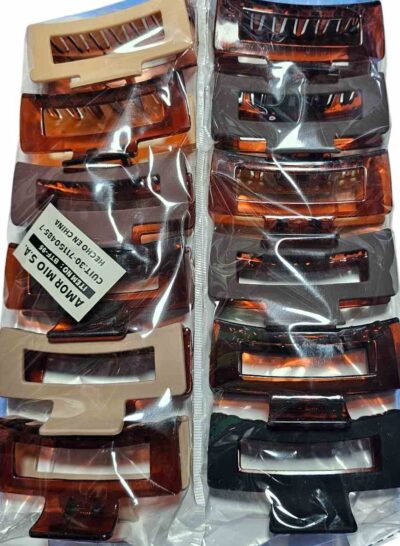 broches grandes color carey paquete x 12