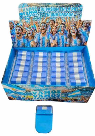 maquillaje banderita vamos argentina caja x 24