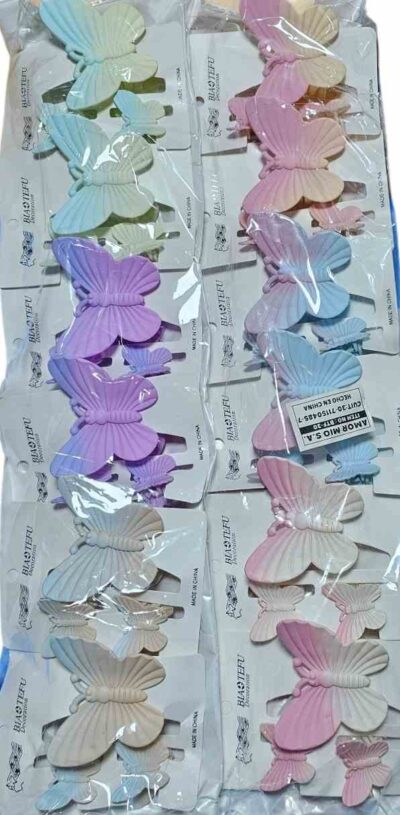 broches grandes y medianos set x 3unidades colores paquete x