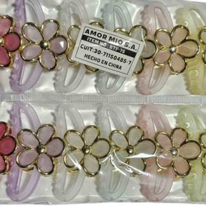cod amasa 2026-75 broches hawaiianas medianas  flores   paquete x 12