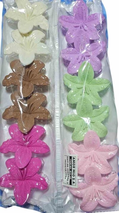 broches hawaiianas grandes y colores paquete x12