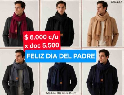 bufandas para hombre medidss 1.80 mt x35cm x docena