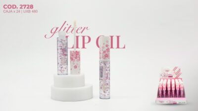 Aceite labial con glitter